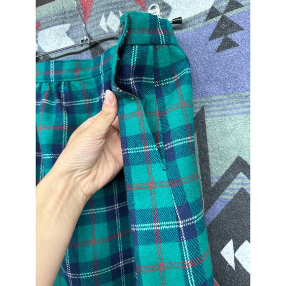Pendleton Pencil Skirt Tartan Plaid Scottish Wool 16 Vintage Academia Green - Picture 4 of 6